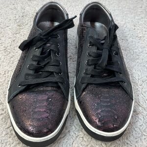 Johnson & Murphy Purple Haze Snake Skin Sneakers Size 9 Glitter